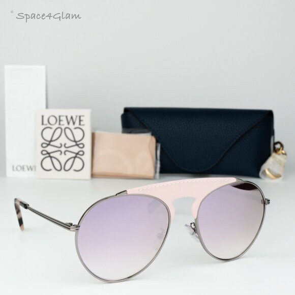 Loewe Accessories - Loewe Women Sunglasses LW40005U 14U Pink Leather Bordeaux Mirror Pilot BRAND NEW